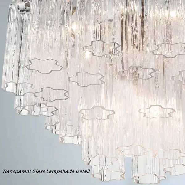 Murano Glass Tiered Chandelier with Gold Frame