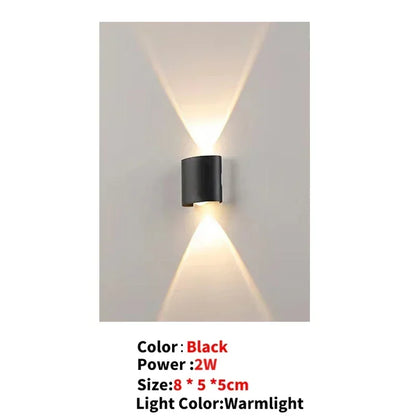 Bathroom Modern Waterproof LED Wall Lamp - Black or White with Gold