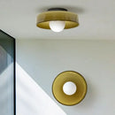 Retro Glass Disc Ceiling Light – Colourful Nordic Flush Mount Fixture for Hallways and Bedrooms in a stylish setting.