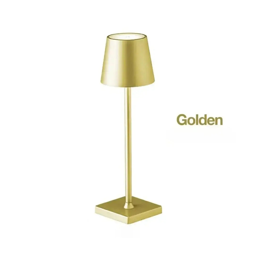 LED Rechargeable Modern Touch Desk Lamp in elegant golden finish with stylish design and touch control.