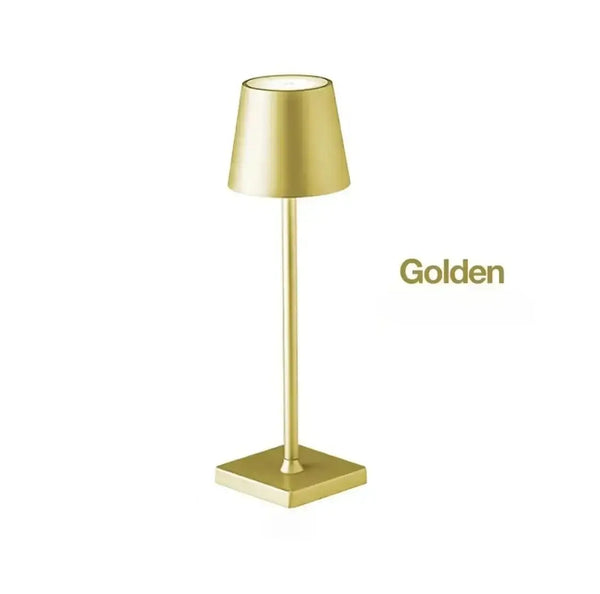 LED Rechargeable Modern Touch Desk Lamp in elegant golden finish with stylish design and touch control.