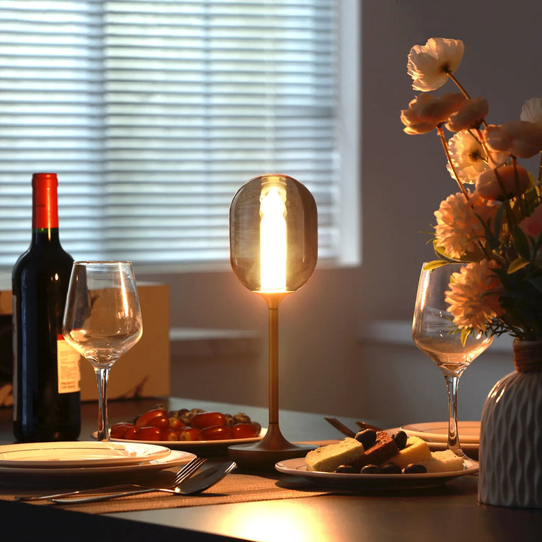 Nordic Minimalist Cordless Glass Globe Table Lamp – Rechargeable