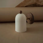 Walnut & Iron Wall Lamp - Modern Wabi-Sabi Style