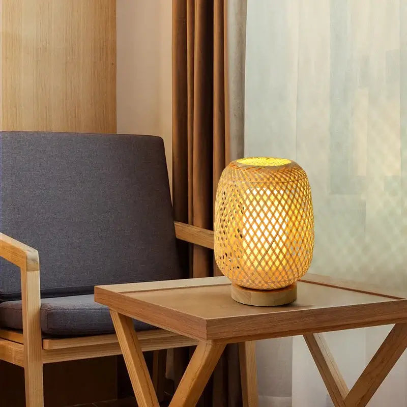 Eco-Friendly Vintage Bamboo Table Lamp