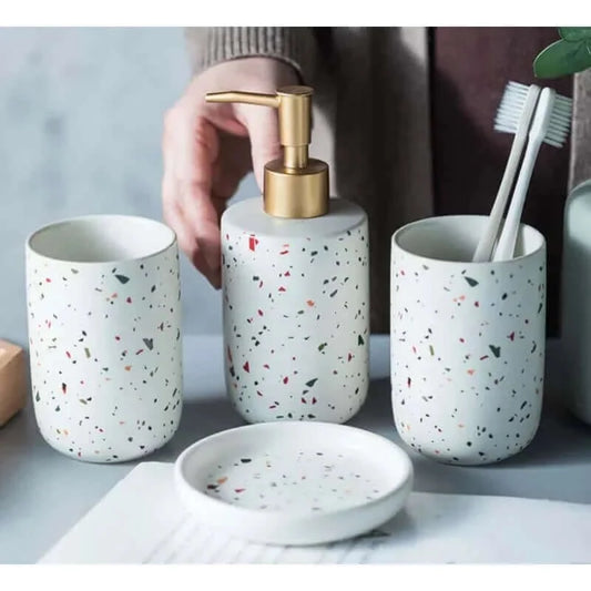 Nordic Painted Terrazzo Bathroom Accessories – Sophistication Meets Sustainability