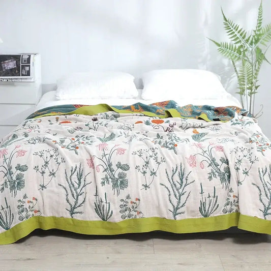 Colourful Five-Layer Cotton Gauze Bedspread (updated, more patterns available)