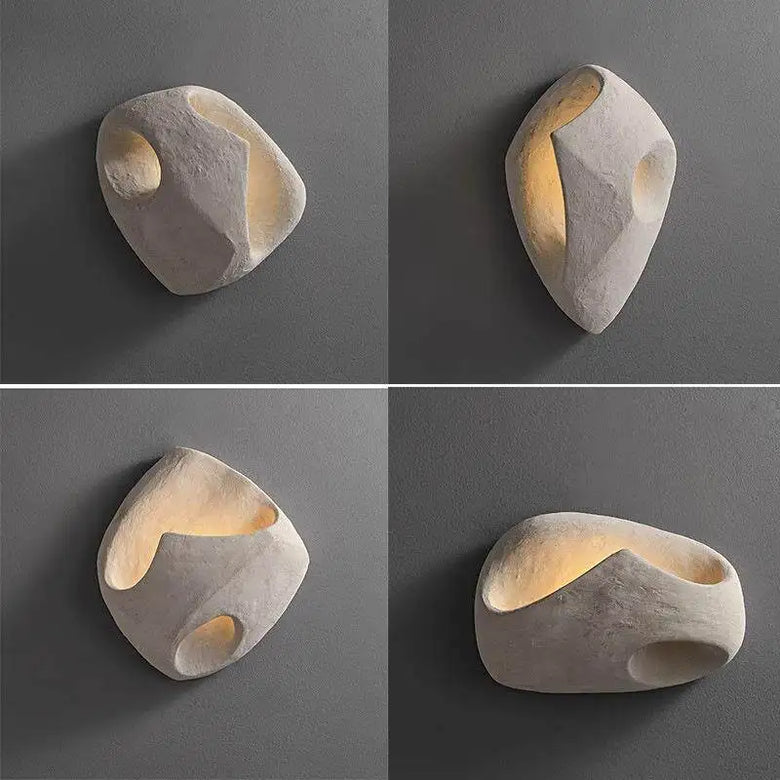 Organic Zen Stone LED Wall Light for Warm Ambient Glow
