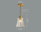 Glass Pendant Light with Brass Accents