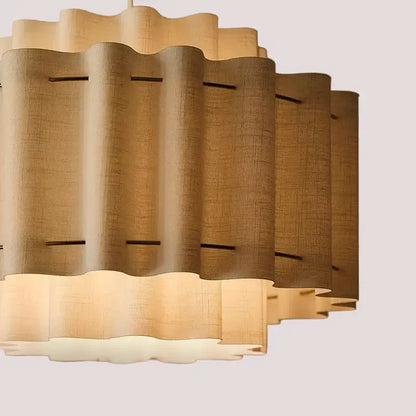 Nordic Wabi-Sabi Fabric Pendant Light 50cm with sculptural hand-knitted off-white shade for calming ambiance