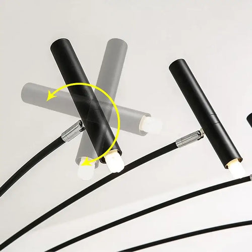 Modern Starburst LED Chandelier – 24-Light Sculptural Ceiling Statement showcasing adjustable light arms for customizable lighting.