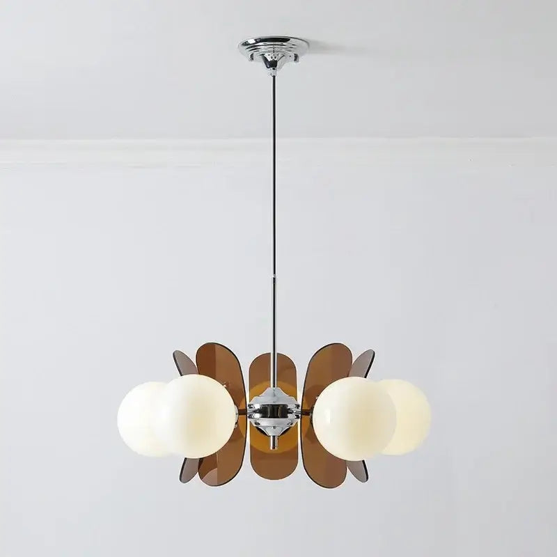 Rare Mid-Century Orange Chandelier