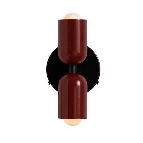 Postmodern Two-Tone Pill Wall Sconce, on black plate