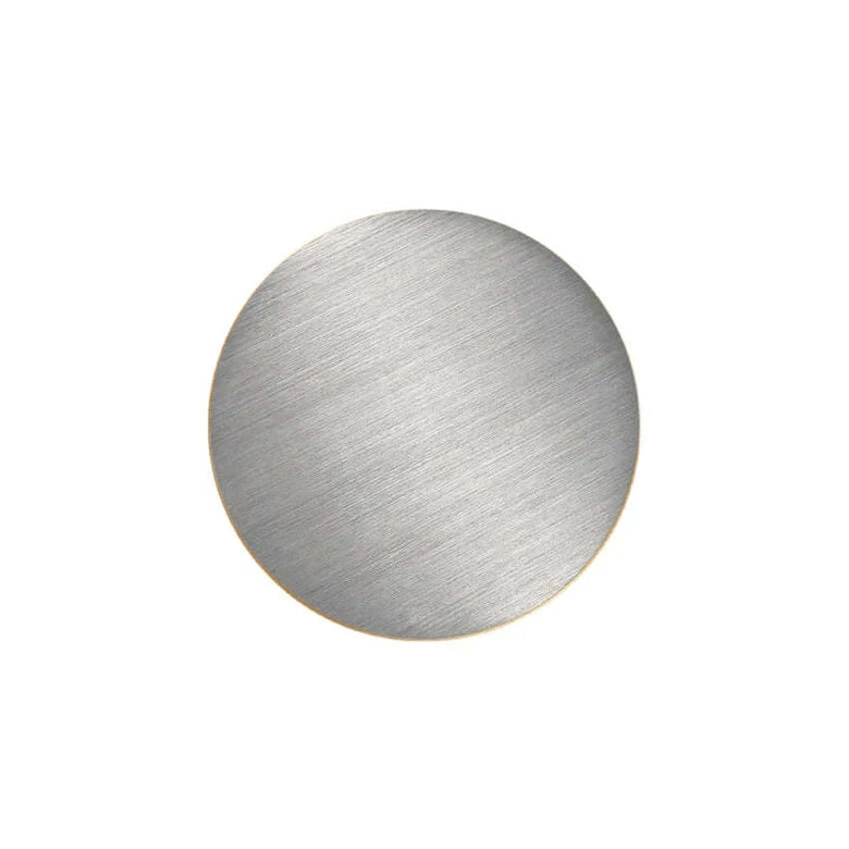 Modern Copper Round Wall Lamp showing a brushed metal circular plate finish.