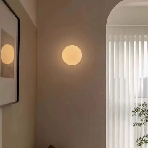 Frosted Glass Globe Wall Light - Modern LED Sconce