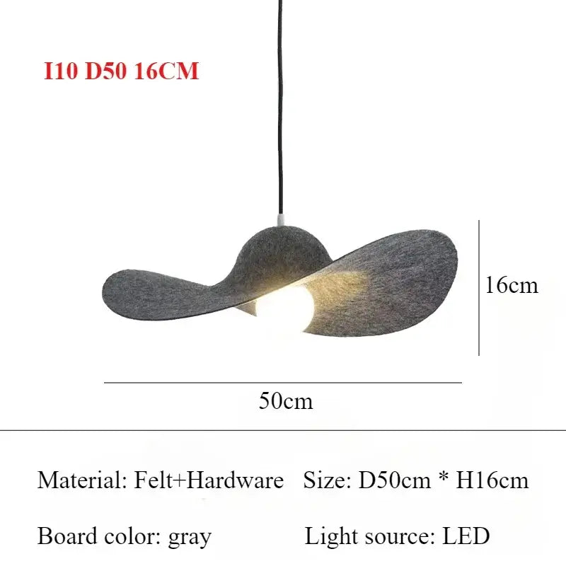 Italian Designer Felt Pendant Light – Sculptural Dome Lamp