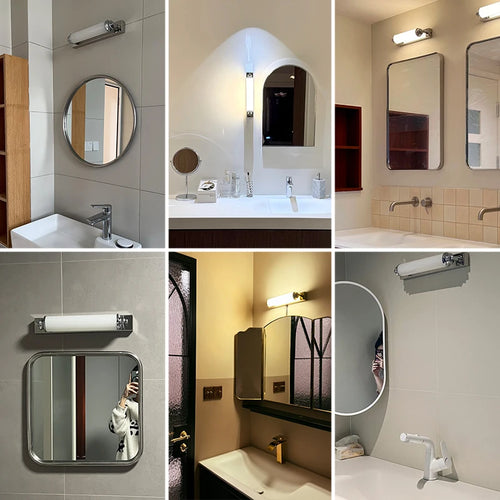 Steel & Glass Modern Wall Light 30cm