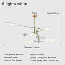 Hoxton - Typical 50s Pendant Light showcasing 8 lights with metal material and white finish, ideal for living room and bedroom.