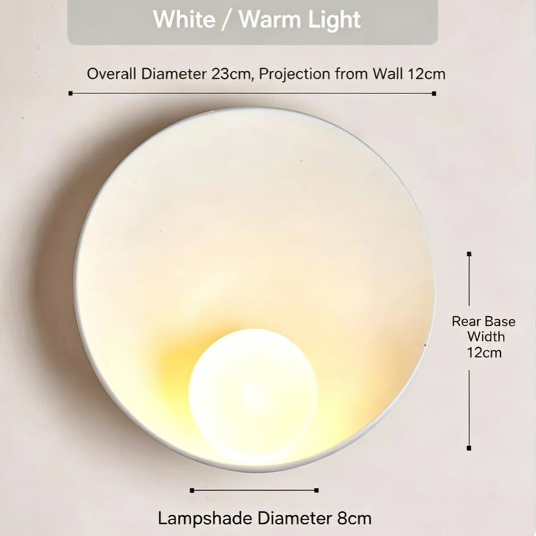 Circular Resin Wall Light with Grooved Finish
