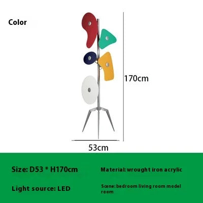 Colorful Acrylic Shade Floor Lamp - Modern Artistic Design