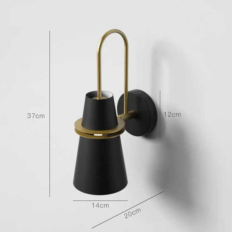 Collection of Modern Nordic Wooden Wall Lights - black and gold wall lamp with measurements