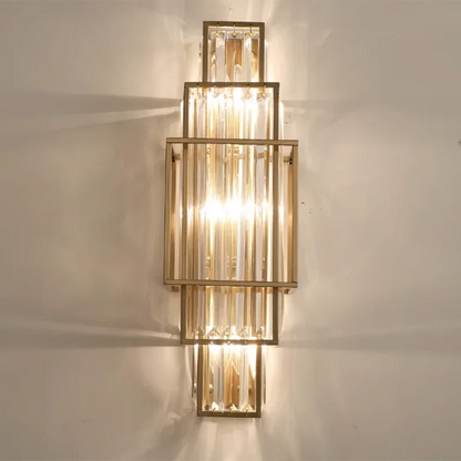 Modern Art Deco Crystal Wall Lamp – Luxurious Geometric Design