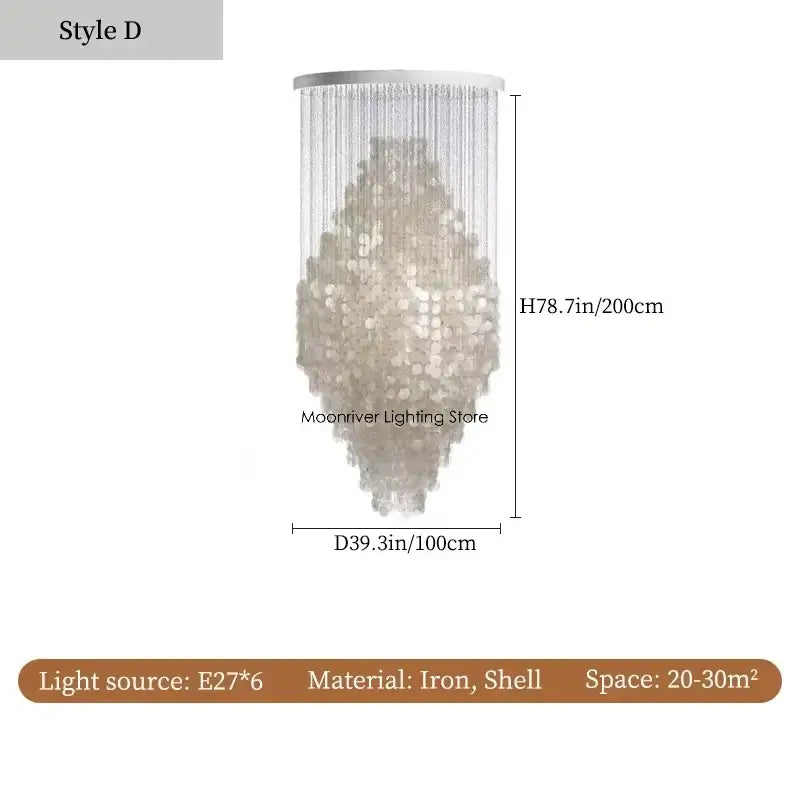 70s Retro Shell Pendant Light