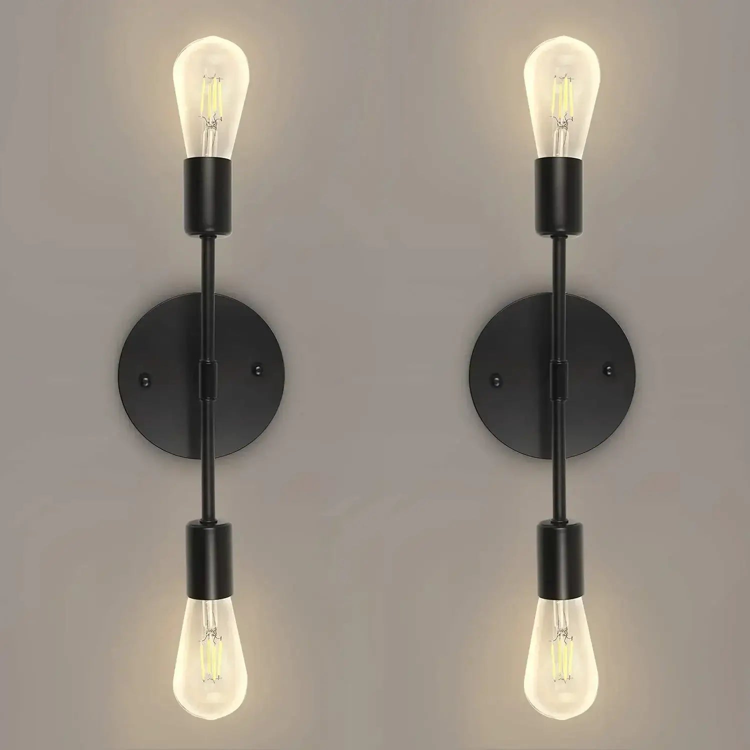 Double Wall Lights - Modern Brushed Brass Design