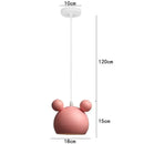 Cartoon Mouse Lamp Shade hanging design with soft pink color, perfect for children's rooms and playful spaces.