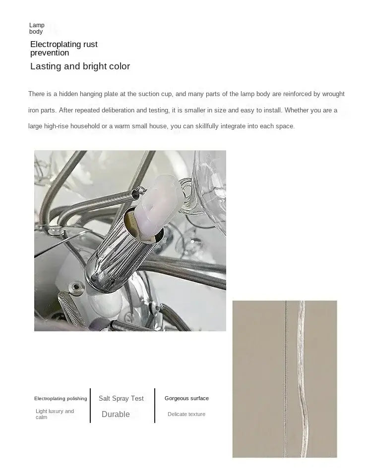 Nordic Smoke Glass Bubble Chandelier – Modern Grape Cluster Pendant Light showcasing lamp body features and design details.