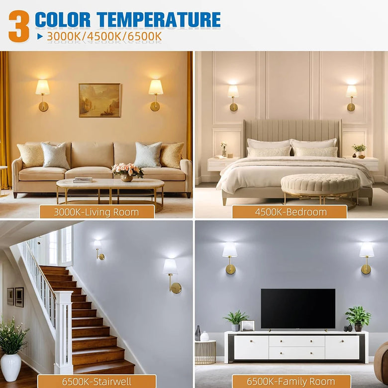 Classic Hotel-Style Wall Sconces, 2 Pack – Cordless, Rechargeable