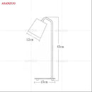 Metal Desk Lamp dimensions showing height of 45cm, shade height of 12cm, and base width of 15cm.