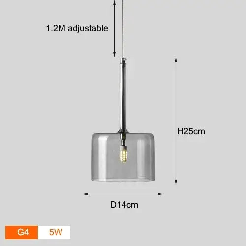 Neo Transparent Scandinavian Light Fixture with adjustable height and modern design features.