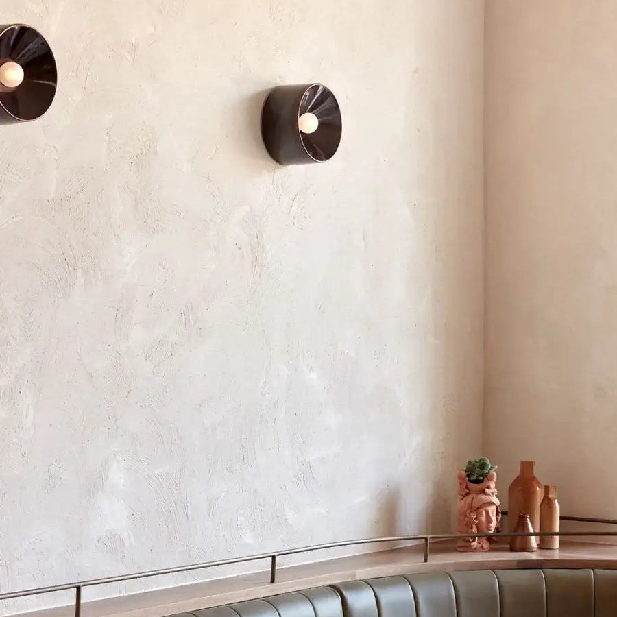 Bauhaus Round Metal Wall Lamp Paint Black/white 15cm/18cm Wall Light for Home Living Room Dining Room Bedroom LED Lighting