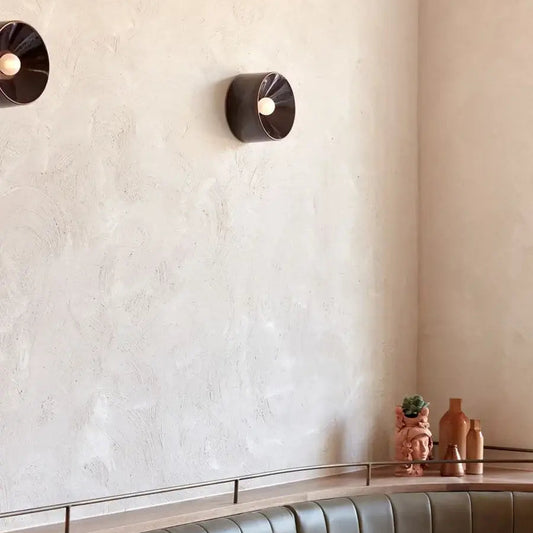 Bauhaus Round Metal Wall Lamp Paint Black/white 15cm/18cm Wall Light for Home Living Room Dining Room Bedroom LED Lighting