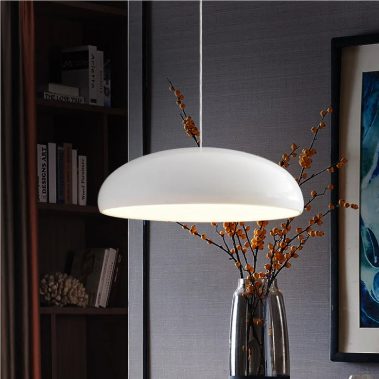 Glossy Dome Pendant Light – Dimmable Mid-Century Modern