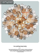 Murano Glass Tiered Chandelier with Gold Frame