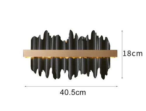 Striking Black and Gold Wall Lamp dimensions, modern stylish design with black and gold accents for chic lighting.