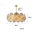 Retro 50s Glass & Iron Chandelier Gold Frame
