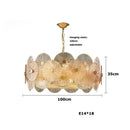 Retro 50s Glass & Iron Chandelier Gold Frame