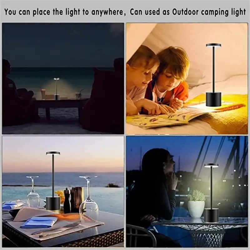 Retro Cordless Bistro Slim Stem Table Lamp – Rechargeable