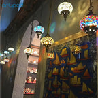 Turkish Mosaic Pendant Light – Handmade LED Chandelier with Rich Ethnic Charm