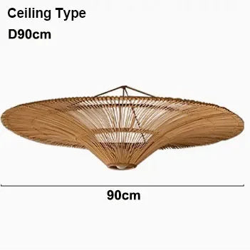 Vintage Designer Rattan Pendant Light
