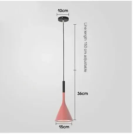 Nordic minimalist funnel pendant light, matte colour pendant, view 10