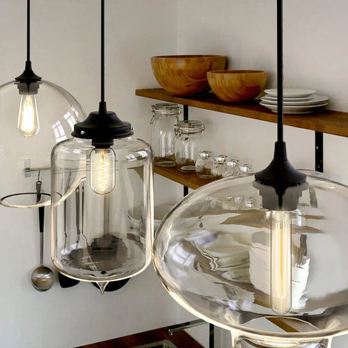 Nordic Mouth-Blown Glass with LED Filament Pendant Light