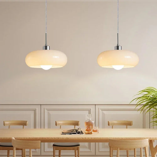 Bauhaus Glass LED Hanging Light I Orange/ White I Various Designs