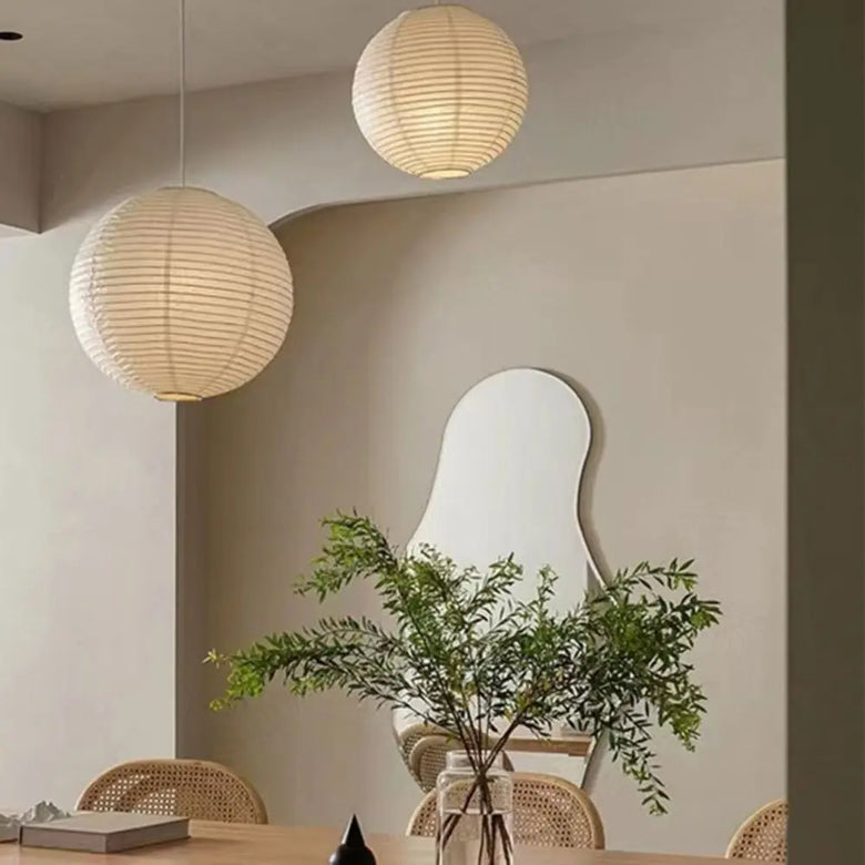 Lampes suspendues japonaises en papier de riz