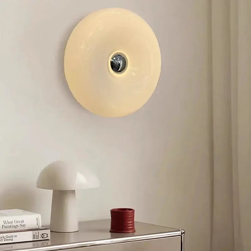 Glass Donut Wall Lamp - Elegant Tricolor Lighting