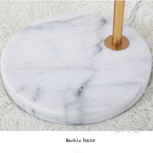 Marble Based 50s Floor Lamp - Vintage Modern Lighting showcasing a white marble base with a gold accent
