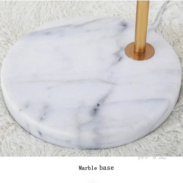Marble Based 50s Floor Lamp - Vintage Modern Lighting showcasing a white marble base with a gold accent