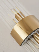 Black or Golden Art Deco Mural Lamp featuring elegant gold accents and clear rods for stylish wall lighting.